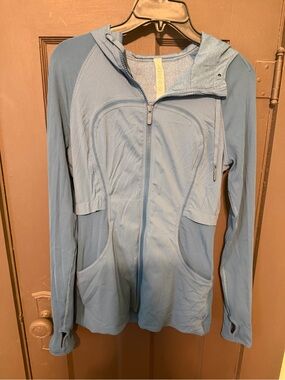 Lululemon Dance Studio Heathered Patrol Blue Hooded Reversible Jacket
